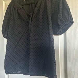LOFT Black Textured Blouse